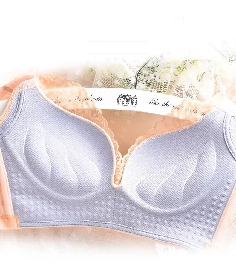 

IZICFLY Hot Sale new gray Push Up Bra A B C Non-adjusted Straps sexy bra lace underwear bra for women 90C -1 Pcs