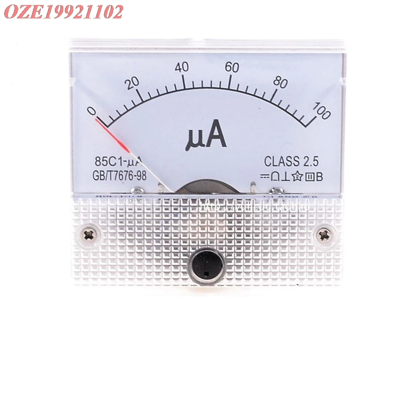 85C1 аналоговый измеритель текущей панели постоянного тока 50 мкА 100 200 300 мка 500
