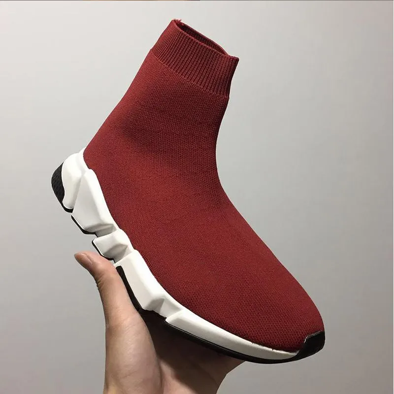 

2020 New Spring Paris Speed Runner Knit Sock Shoe Original Luxury Trainer Runner Sneakers Race Mens Women Sports Running Shoes