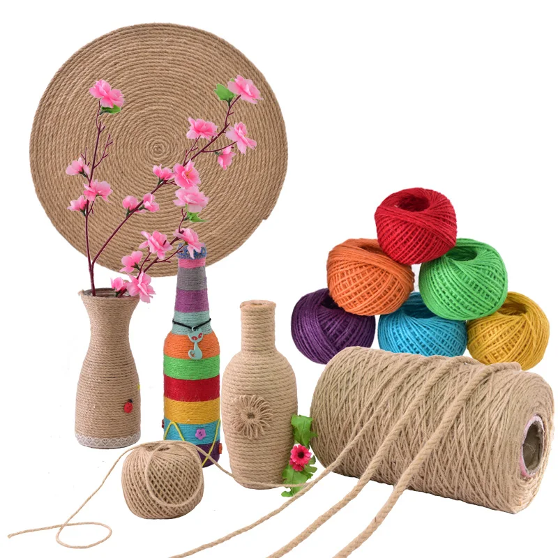 25 м/рулон 2 мм натуральный Мешковина гессийский джутовый шнур шпагат тег