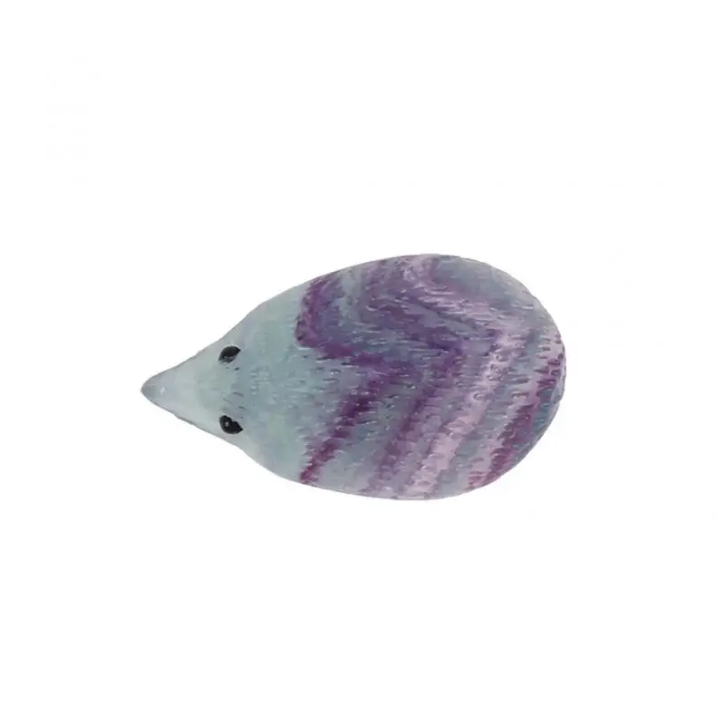 1 шт. Натуральный Цветной Кварцевый Радужный флюорит волшебный резной Ежик