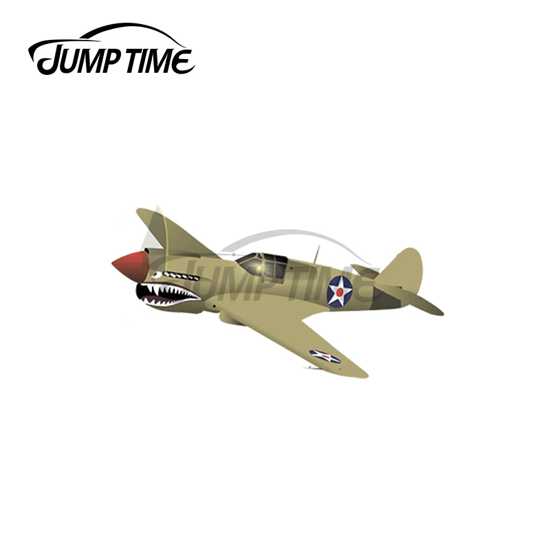 Наклейки и декали JumpTime размером 13 х 2,8 см для военного самолета P-40 Warhawk времен Второй мировой войны и автомобилей в стиле военной техники, изготовленные из виниловой пленки, для модного декорирования своими руками.