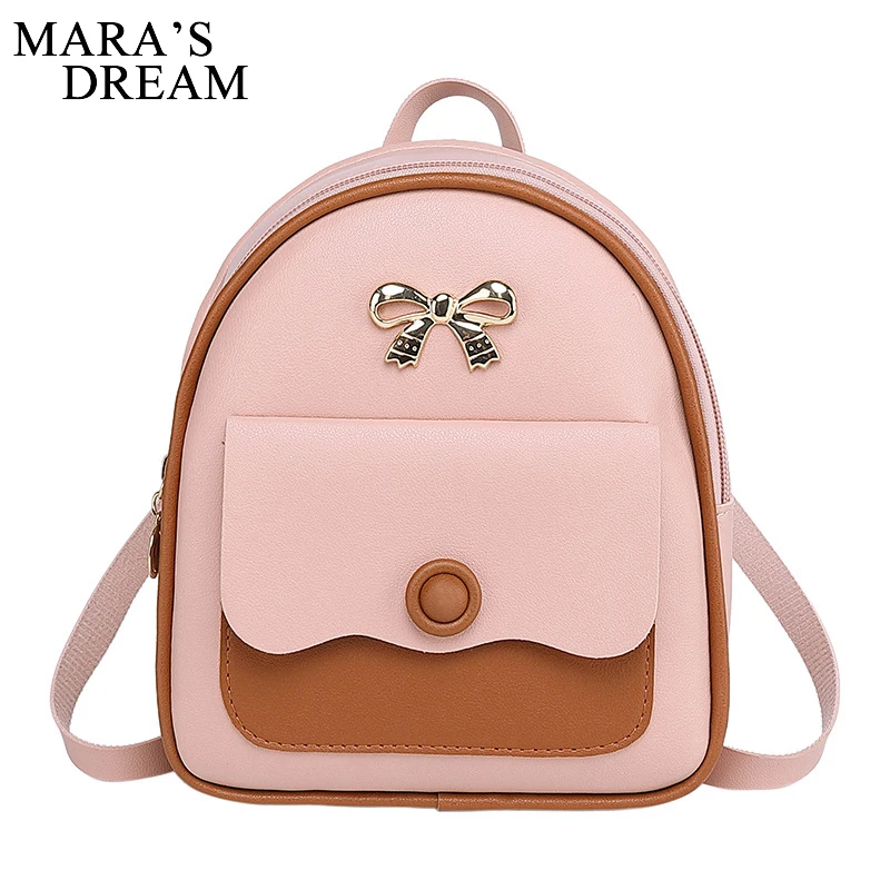 

Mara's Dream Mini Women's Backpack PU Leather Girls Children Multifunctional Small Messenger Bag Cute Bow Shoulder Bags School