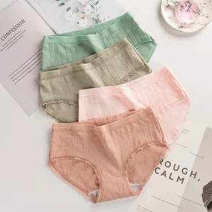 New yarn cotton ladies breathable underwear Japanese line solid color multicolor comfortable cotton triangle underwear