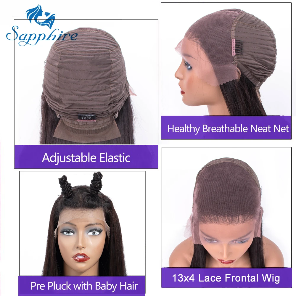 Прямые волосы фронтальные человеческие парики для женщин предварительно