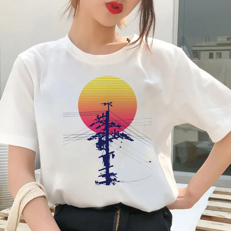 

Fashion Japanese Mangas Street T-shirt Short Sleeve Simple Clothing Funny Retro Tops Stylish Pattern Summer Aesthetic Mujer Tops