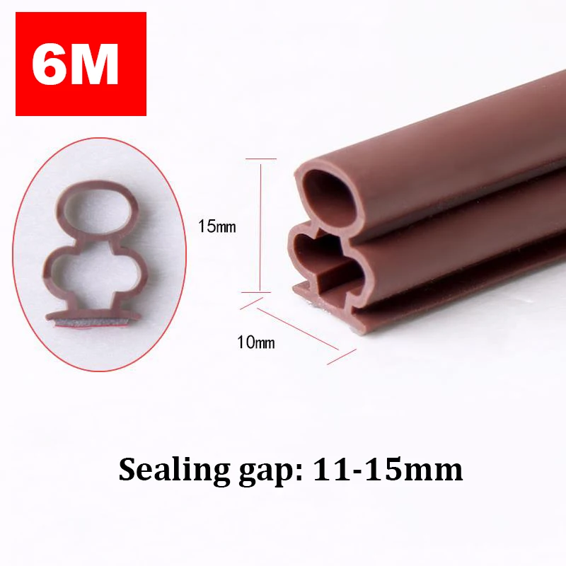 

6 м силиконовая резиновая уплотнительная лента, самоклеящаяся лента для дверей, окон, звукоизоляция, защита от атмосферных воздействий, блокировщик зазоров, изоляционная лента типа I