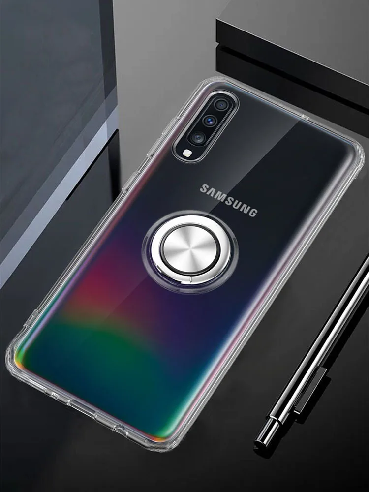Прозрачная Скоба чехол s для samsung A30S чехол TPU Защитный Мягкий силиконовый чехол с кольцом магнетизм оболочка для samsung a30s A 30s Coque