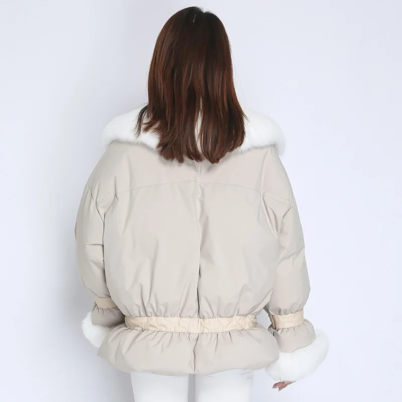 

ERSHLU 2021 High Quality Eiderdown Women Coat Winter Thick Warm Parkas Jacket Lady Elegant Tie Belt Outwear Solid Slim Coat