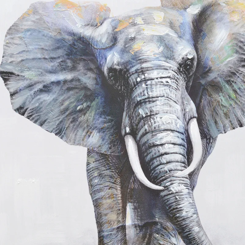 

Animals Wall Art Elephant Painting Hand Painted on Canvas Print Contemporary Wall Decor