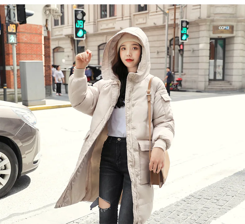Long Parkas Female Women Winter Coat Thick Warm Cotton Hooded Basic Jacket Womens Winter Outerwear chaqueta mujer