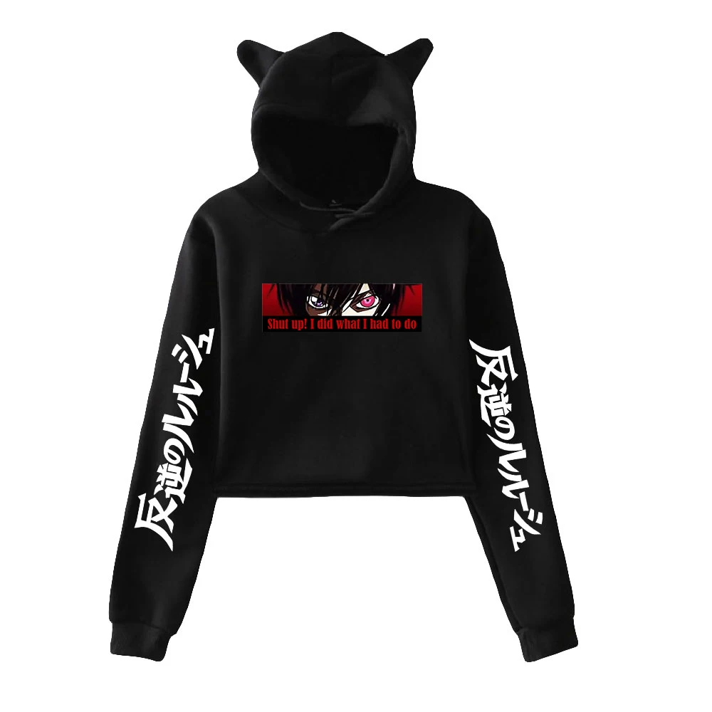 

2021 New Arrival Cool Cartoon Code Geass Cat Ear Hoodies Sweatshirt Cute Style Kawaii Pullover Women Winter Clothes