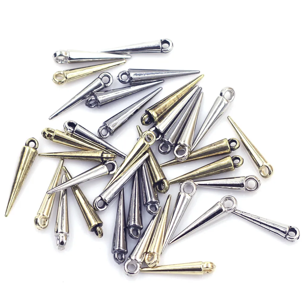 

50Pcs Pendants Cone Acrylic Tear Rivet Punk Studs Spikes For Charms Earrings Jewelry DIY Making Findings 23mm 5Colors