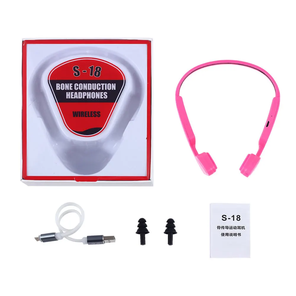 

S18 Bone Conduction Headset Wireless Bluetooth 4.1 Wireless Headphones Sport Waterproof Bluetooth Wireless Earphones