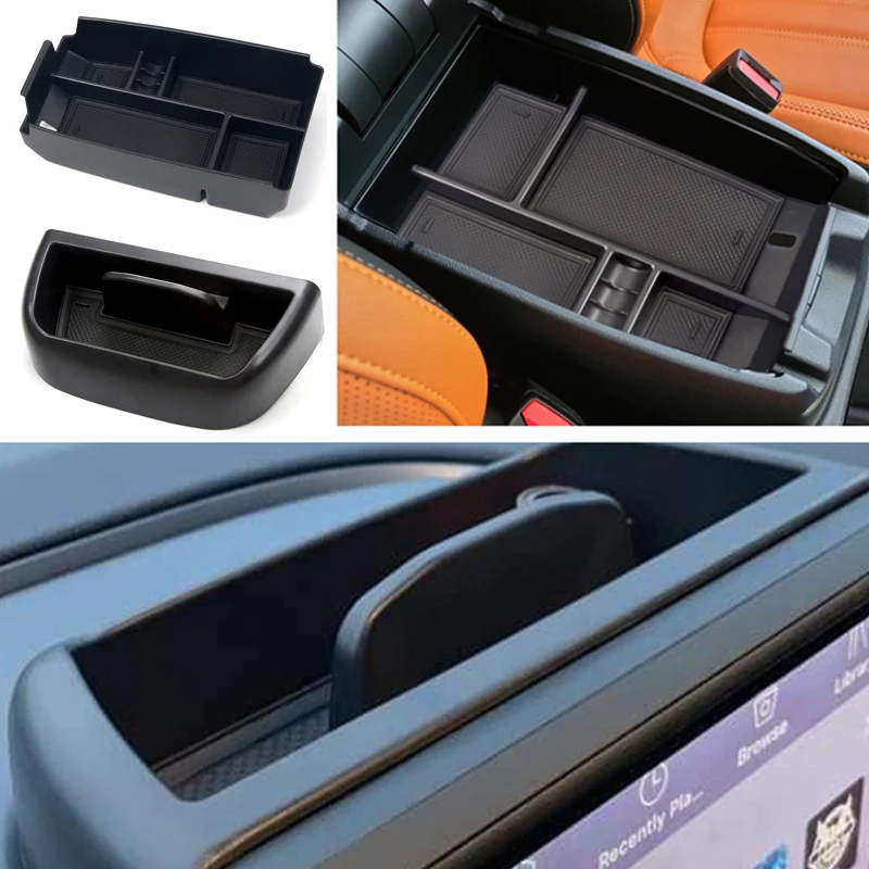 

For Ford Bronco Sport CX430 2021 2022 2023 Car Black Front Console Armrest Glove Storage Box Tray Container Organizer