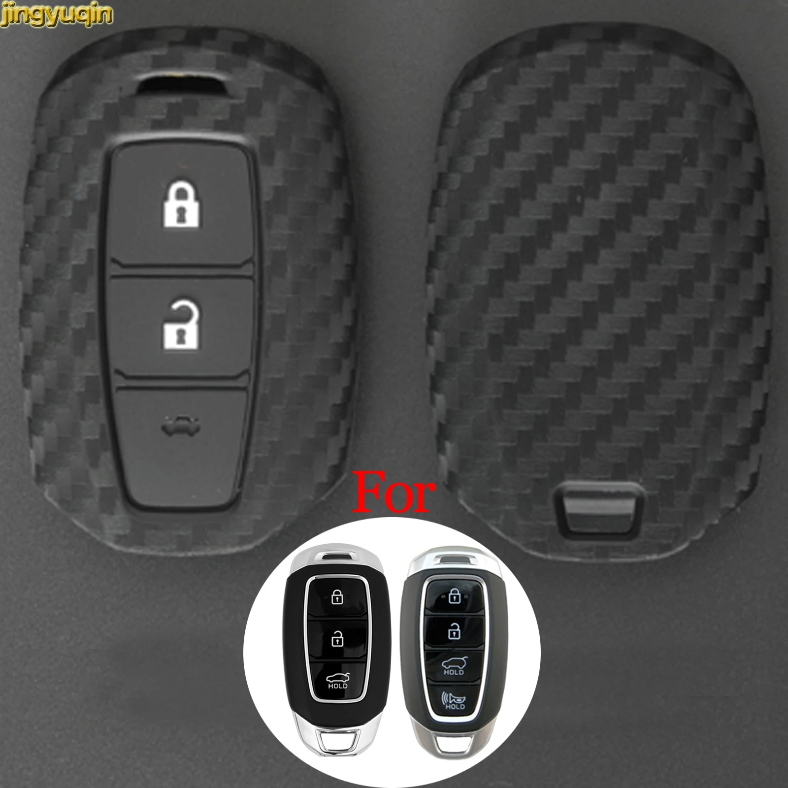 Умный чехол для дистанционного ключа от машины силиконовый + углеродное волокно