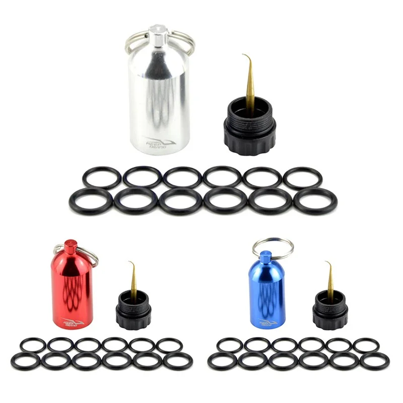 

Mini Aluminum Scuba Dive Diving Tank Keychain With 12 O Rings And Brass Pick Swimming Diving Water Sport Scuba Repair Kit3