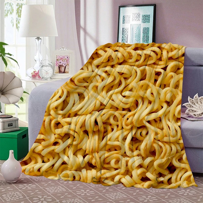 

Soft Warm Flannel Blankets Instant Noodles Printing Quilt Airplane Travel Portable Winter Throw Blanket Home Decor Fashion Quilt
