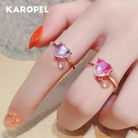 925 sterling silver colorful heart shaped crystal zircon ring for women charm wedding jewelry bridal gift delicate