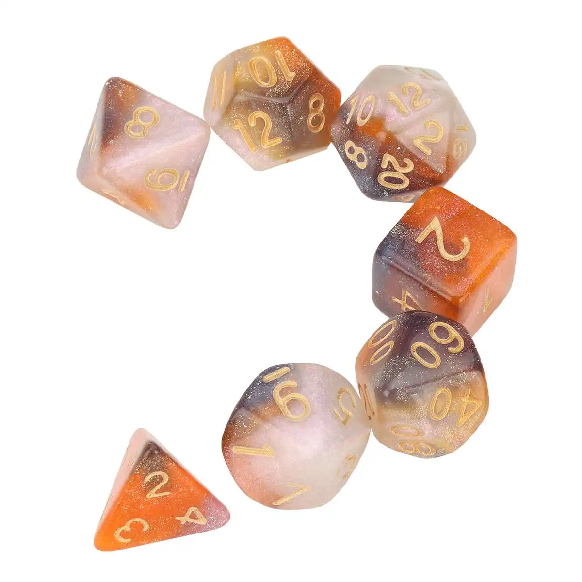 

7pcs/set Dice Mixed Color Dice Polyhedral Games Dice Board Games Board Game Party Outdoor Accessories
