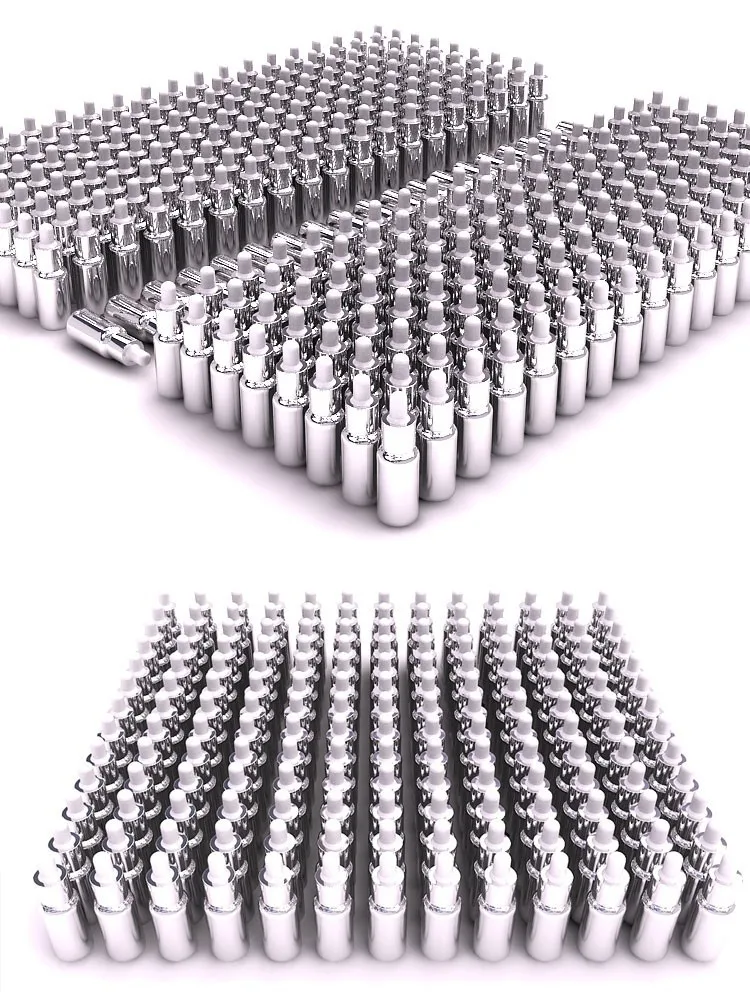 20 шт. мл Серебряная бутылка с пипеткой пустой стеклянный контейнер сделай сам для