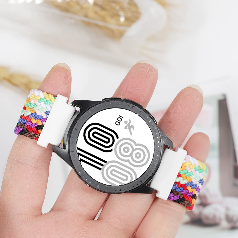 Braided Solo Loop band for Samsung Galaxy watch 5/4 44mm 40mm/4 classic 42 46mm Watchband 22 20mm correa Galaxy 5 pro 45mm strap