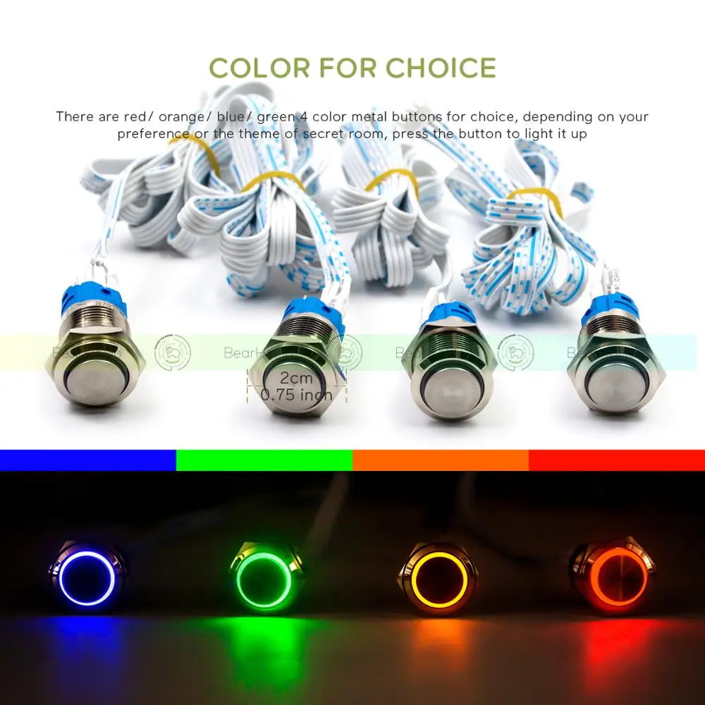 Подставка для комнаты спасения BearHoHo 4 цвета металлические кнопки светильник 12 В