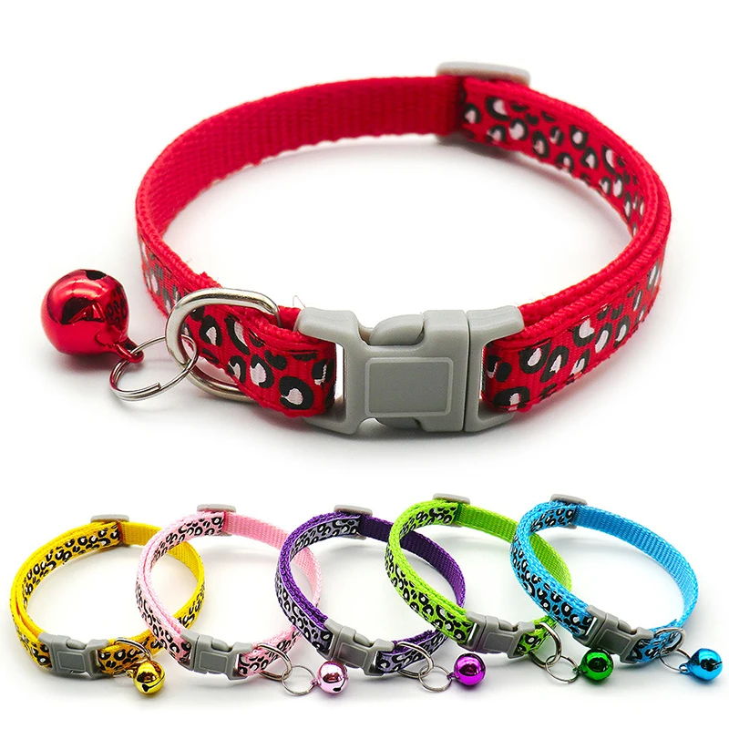 

Stylish Leopard Cat Dog Collar Adjustable Buckle Dog Cartoon Funny Pet Collars Leads Cat Pet Id Tag Accessories Animal Goods