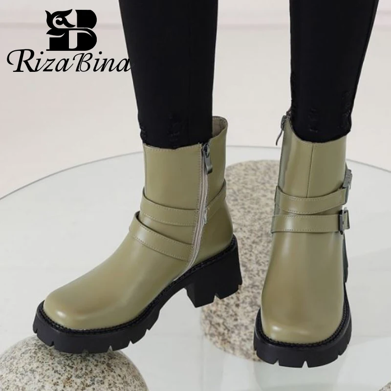 

Ботинки женские короткие из натуральной кожи с пряжкой, размеры 34-41