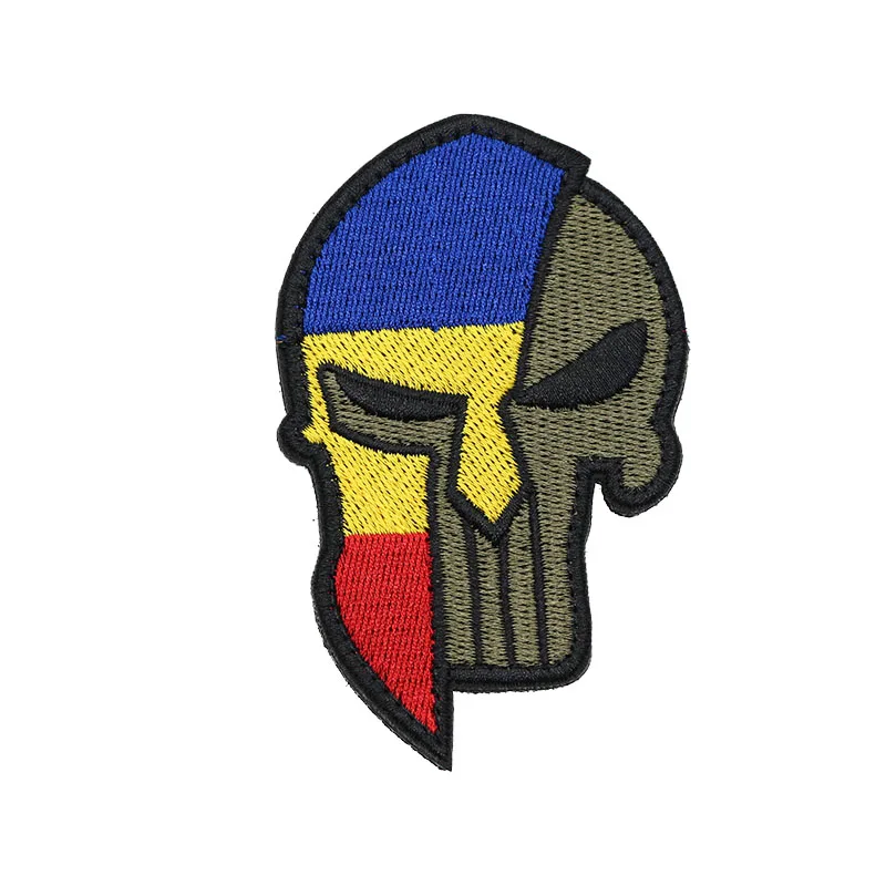 3D вышитый патч с румынским флагом череп Униформа тактический плечевой ремень