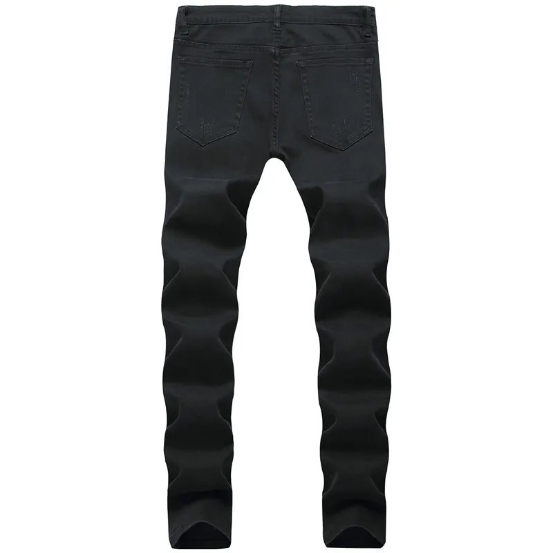 Джинсы мужские рваные в стиле хип-хоп узкие Прямые хлопковые брюки из потертого