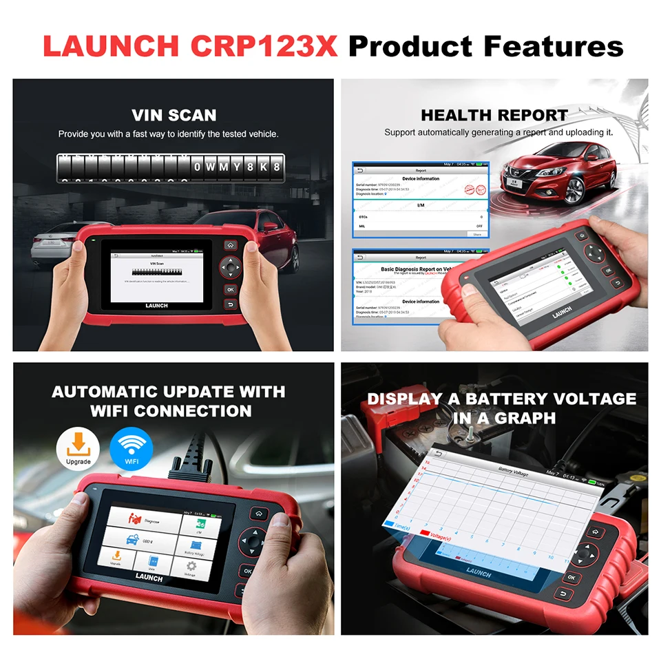 Сканер LAUNCH X431 CRP123X OBD2 автомобильный считыватель кодов для коробки передач