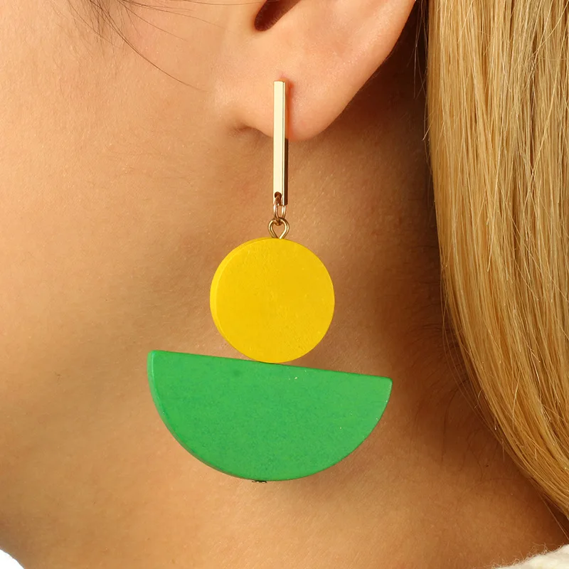 Деревянные африканские серьги натуральная деревянная серьга 2018 геометрические