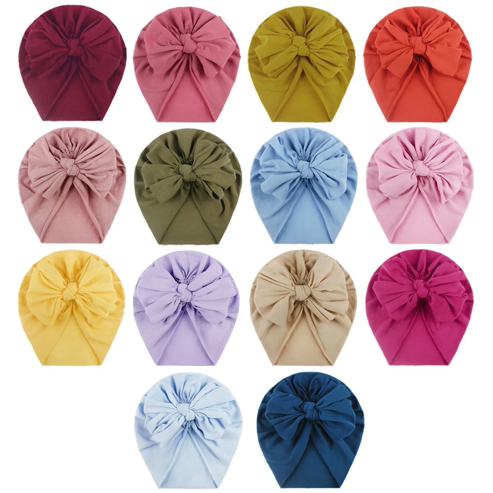 

Детская шапочка-тюрбан Дети для маленьких мальчиков и девочек Однотонные узлом шапка головной убор аксессуары не повредит головки Детская ...