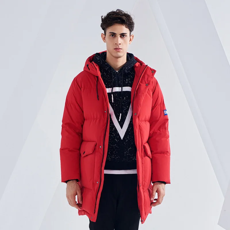 BOSIDENG мужской длинный толстый пуховик с капюшоном холодная зимняя модная куртка