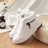 2019 winter boots women ankle boots warm pu plush winter woman shoes sneakers flats lace up ladies shoes women short snow boots