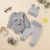 Baywell/осенний комплект одежды из 3 предметов для маленьких мальчиков; Одежда с принтом для новорожденных; Комбинезон + брюки + шапочка; Комплект одежды для младенцев - изображение