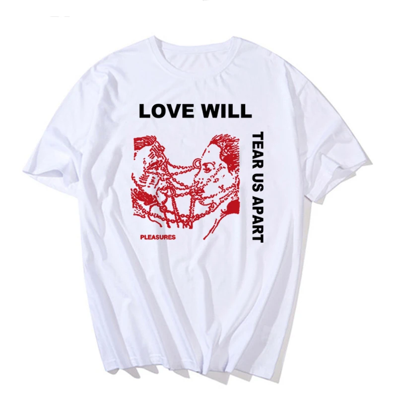 

Футболка Мужская/женская оверсайз из 100% хлопка, с принтом Love Will Tear Us Apart