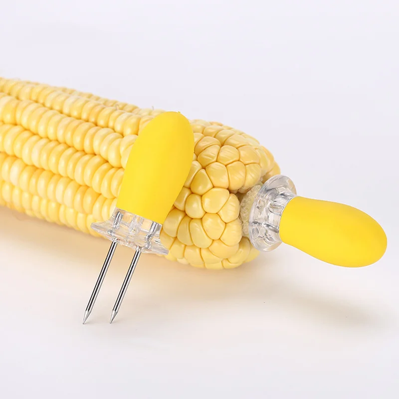 2 Pcs/Set BBQ Corn Holders Safe Stainless Steel on The Cob Skewers Needle Prongs for Barbecue Hand Tools | Дом и сад