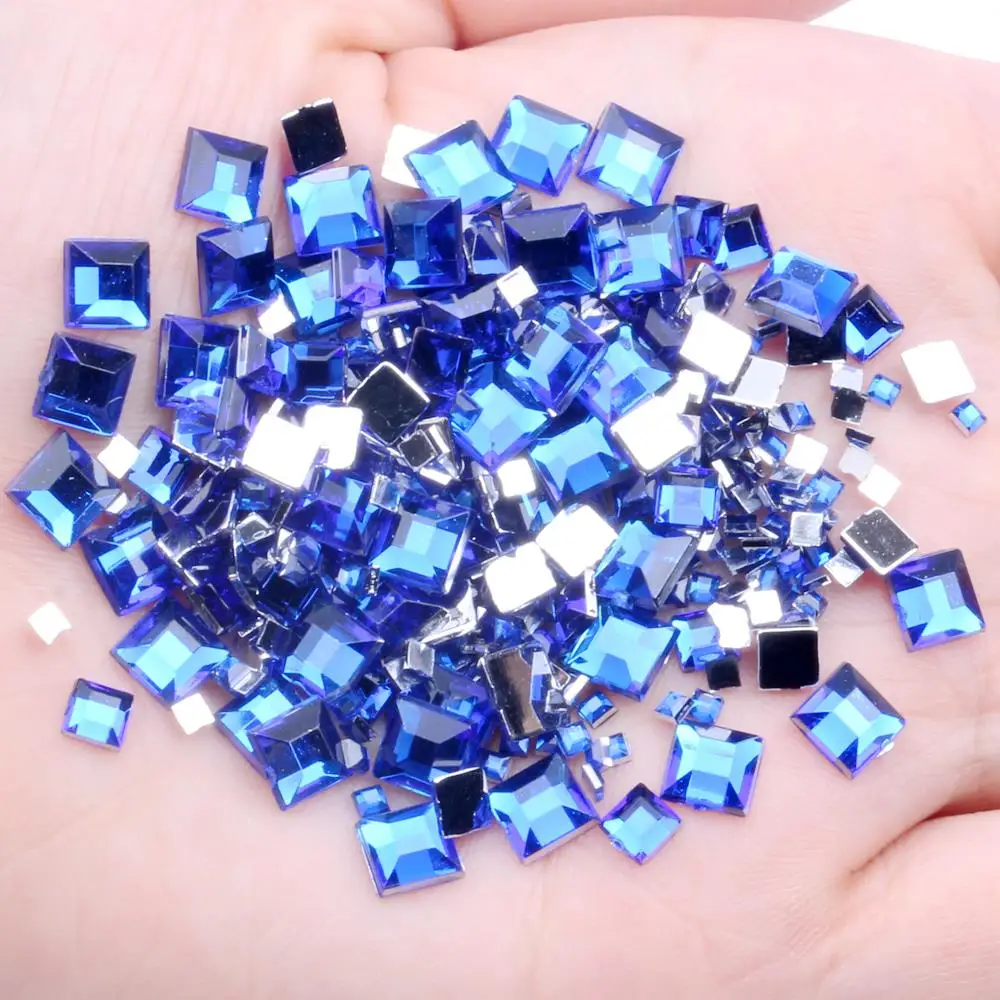 09 blue Стразы для ногтей с плоской задней стороной 2 мм 4 мм 6 мм смешанные размеры 4 г около 180 шт для рукоделия Скрапбукинг Сделай Сам одежда для украшения ногтей - Цвет: 09 blue