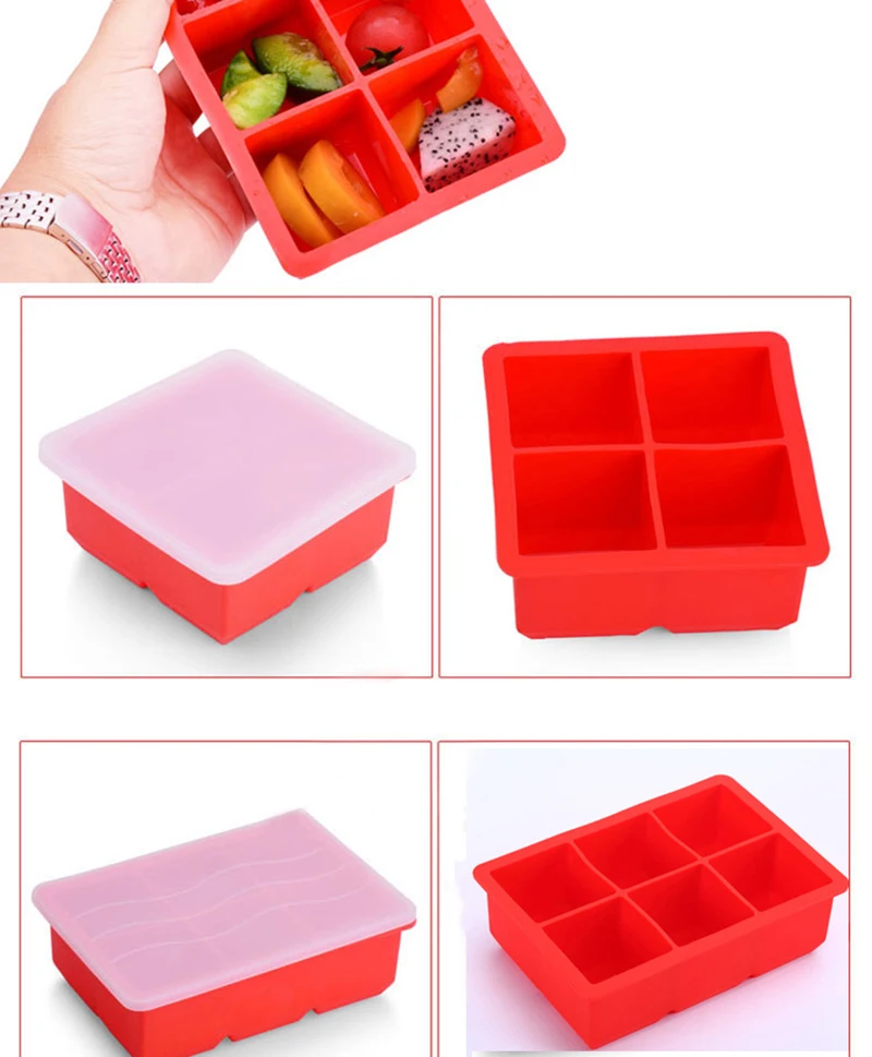 Силиконовая форма для льда 4 ячейки мыла | Дом и сад