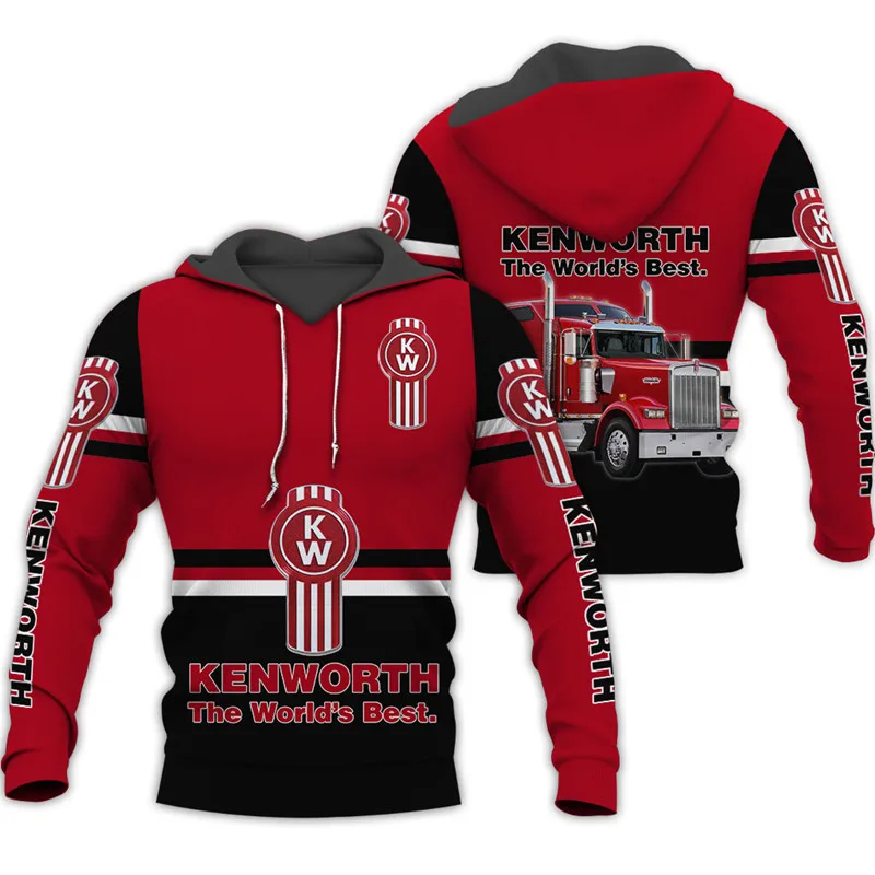 Красный художественный костюм с 3D принтом грузовика на осень и зиму модная