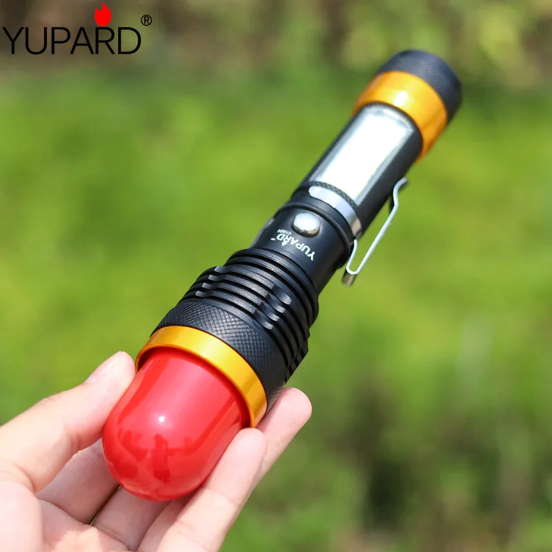 Переносная Рабочая лампа T6 + COB Светодиодная ручка Пряжка фонарик зум USB зарядка