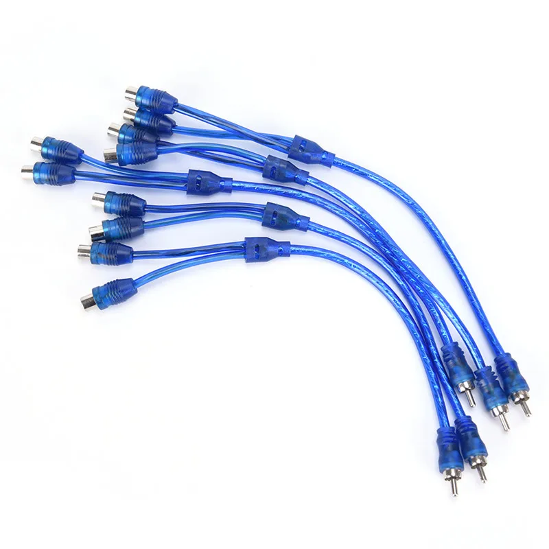

1 RCA Male To 2 Female Splitter Stereo Audio Y Adapter Cable Wire Connector Blue Audio Cable Video Plug Converter Home Supplies