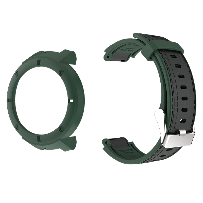 green black Ремешок для часов Amazfit Verge Huami 3 lite A1801 чехол сменный Браслет Кожаный силиконовый ремешок SIKAI аксессуары чехол - Цвет: green black