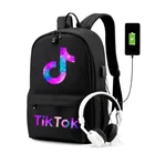 Рюкзак Tik Tok, школьные сумки для подростков, школьные сумки с USB-зарядкой, рюкзаки для ноутбука Tik Tok для мальчиков и девочек-подростков, школьная сумка