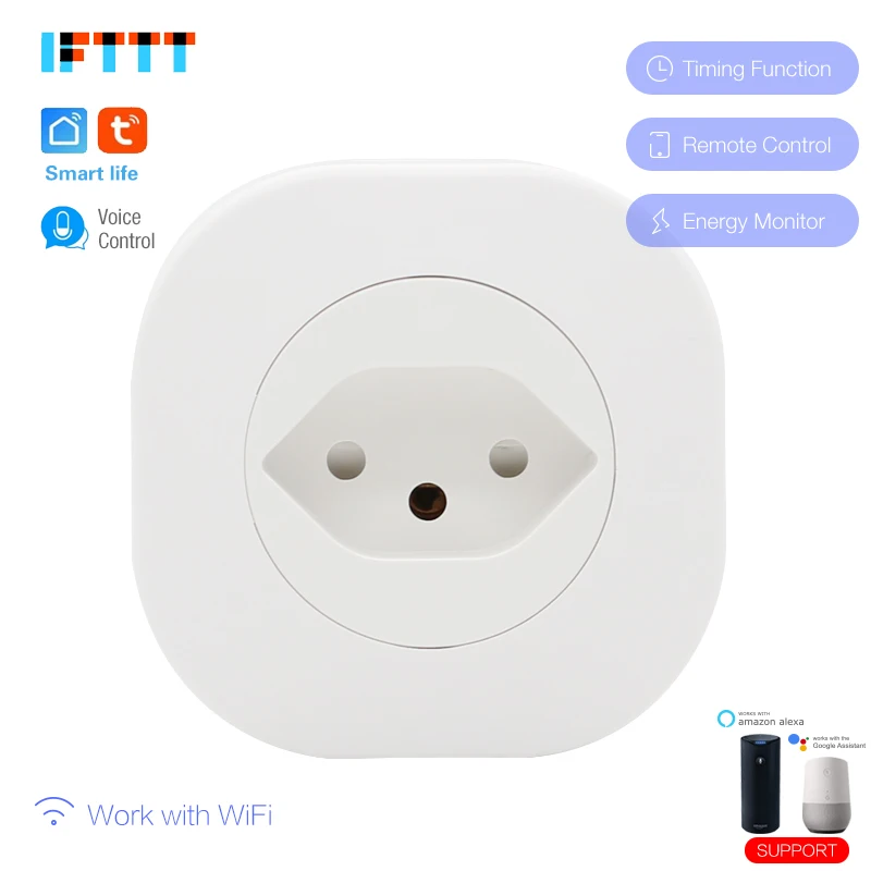 16A Smart wifi штепсельная розетка Мощность монитор ЕС FR US AU UK это Израиль Бразилии