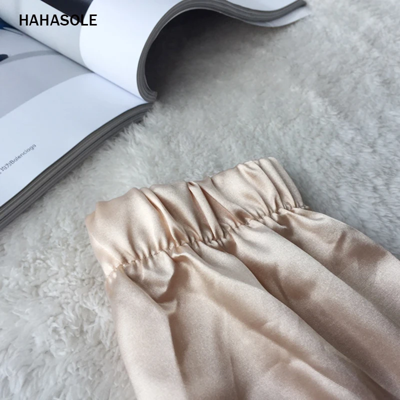 HAHASOLE Sportswear Fashion Splice Women Two Pieces Sport Suit Set Zipper Yoga Set Elastic Drawstring Pants Tracksuits HWA4229-4