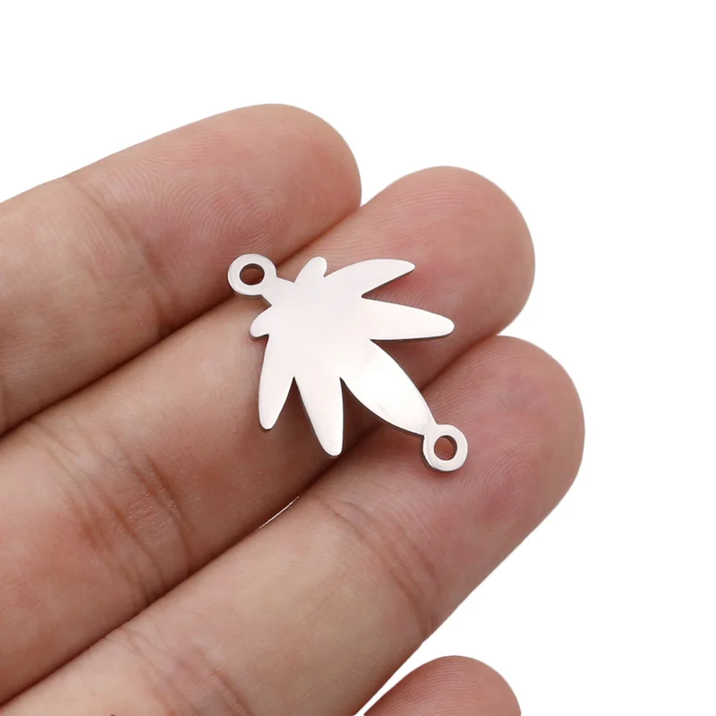 5 шт. из нержавеющей стали кленовый лист гибки Подвески подходят шарм для