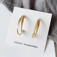 new fashion jewelry double wire metal earrings matte golden drop earrings for women jewelry girl student gift